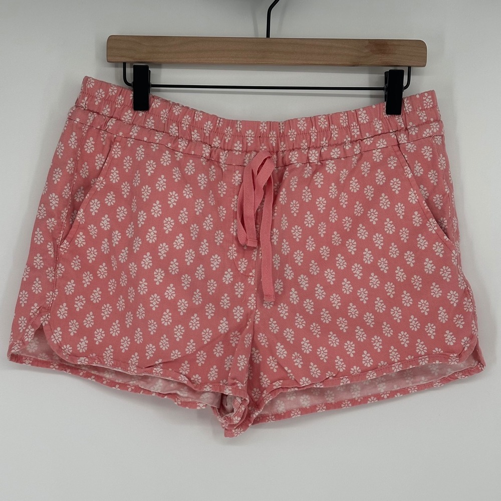LOFT Outlet Women's Pink Floral Print‎ Drawstring Shorts Size M